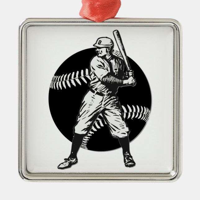 Baseball:Vintag Ornament Aus Metall (Vorne)