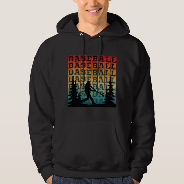 Baseball Vintag Player Typografie Hoodie (Vorderseite)