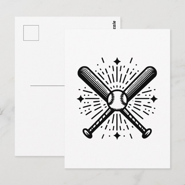 Baseball Vintag Postkarte (Vorne/Hinten)