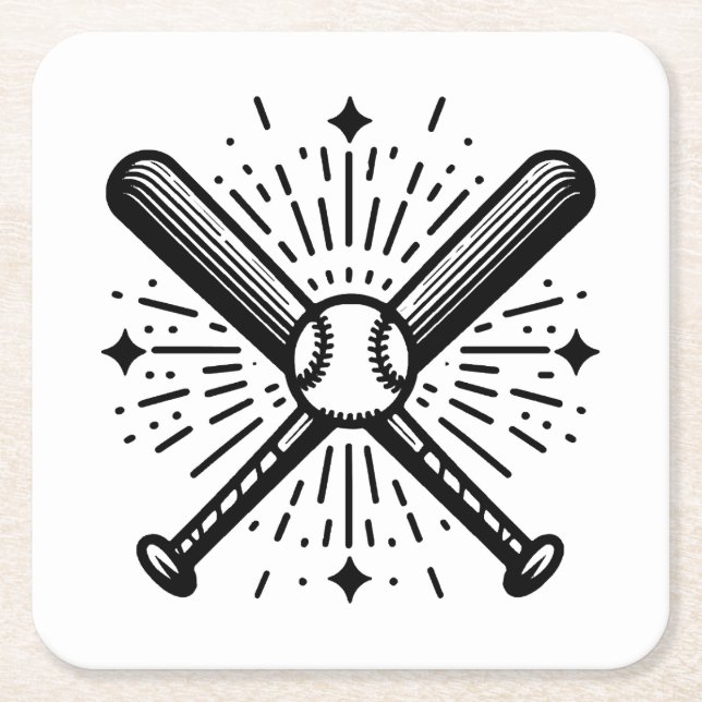 Baseball Vintag Rechteckiger Pappuntersetzer (Vorderseite)
