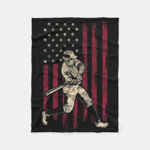 Baseball Vintage amerikanische Flagge 4. Juli T-Sh Fleecedecke