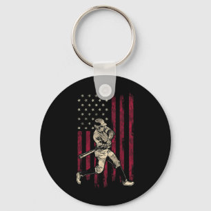 Baseball Vintage Amerikanische Flagge 4. Juli Tee Schlüsselanhänger