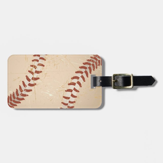 Baseball Vintage Gepäckanhänger (Vorderseite horizontal)