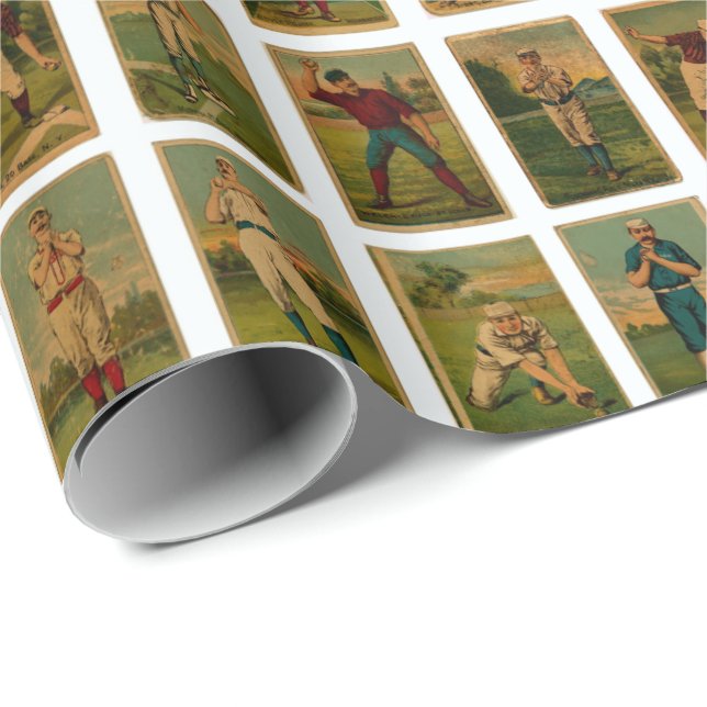 Baseball-Vintage-Geschenk Geschenkpapier (Rolleneckpunkt)