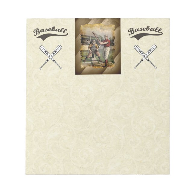 Baseball: Vintage Notizblock (Vorderseite)