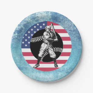 Baseball: Vintage Papierplatte Pappteller