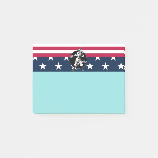 Baseball: Vintage Post-it-Notizen Post-it Klebezettel (Vorderseite)