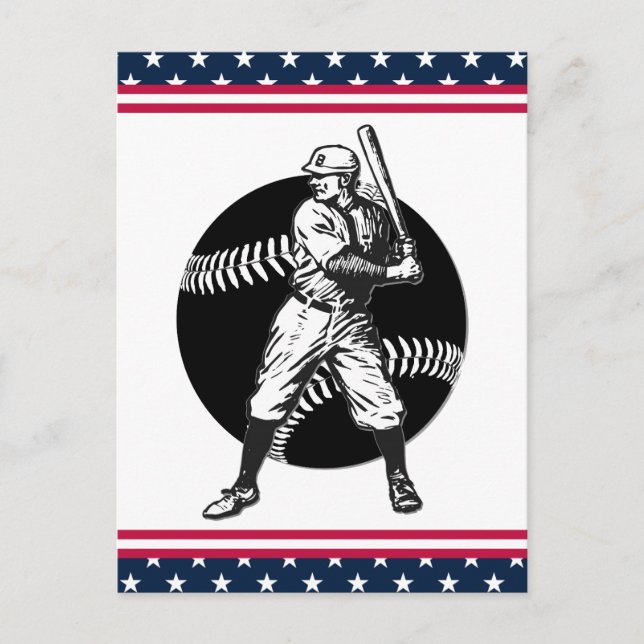 Baseball:Vintage Postkarte (Vorderseite)