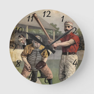 Baseball:Vintage Runde Wanduhr