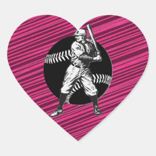 Baseball: Vintager Herzsticker Herz-Aufkleber
