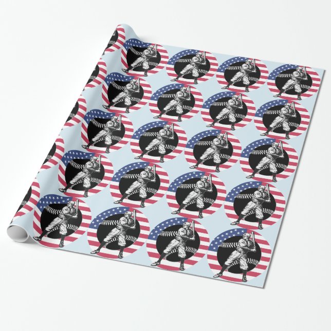 Baseball: Vintages Wrapping Paper Geschenkpapier (Ungerollt)