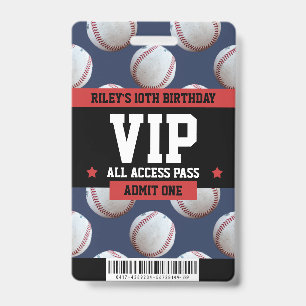 Baseball VIP Geburtstagsparty Guest Pass Ausweis
