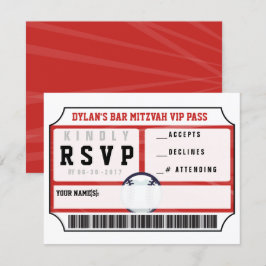BASEBALL VIP REPLY CARD Bar Bat Mitzvah Einladung