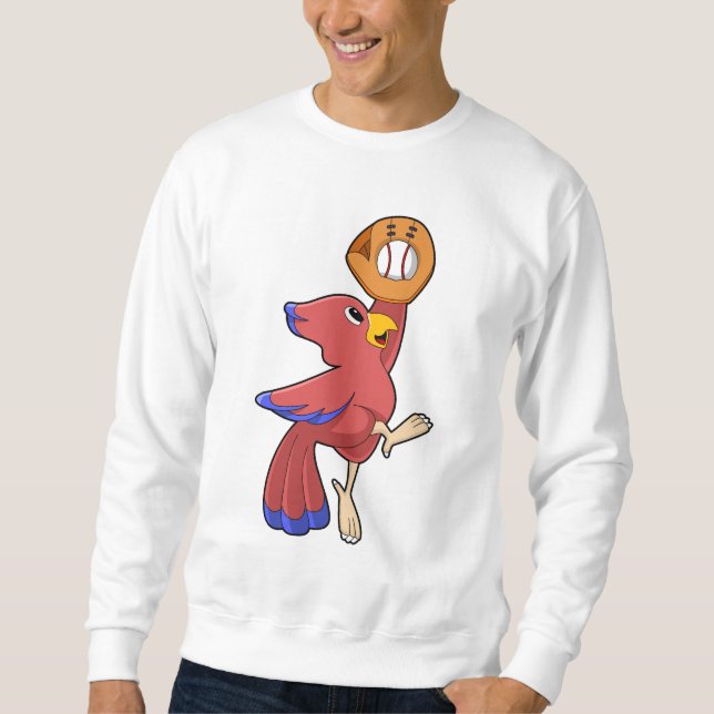 Baseball-Vogel mit Baseball-Handschuh Sweatshirt (Vorderseite)