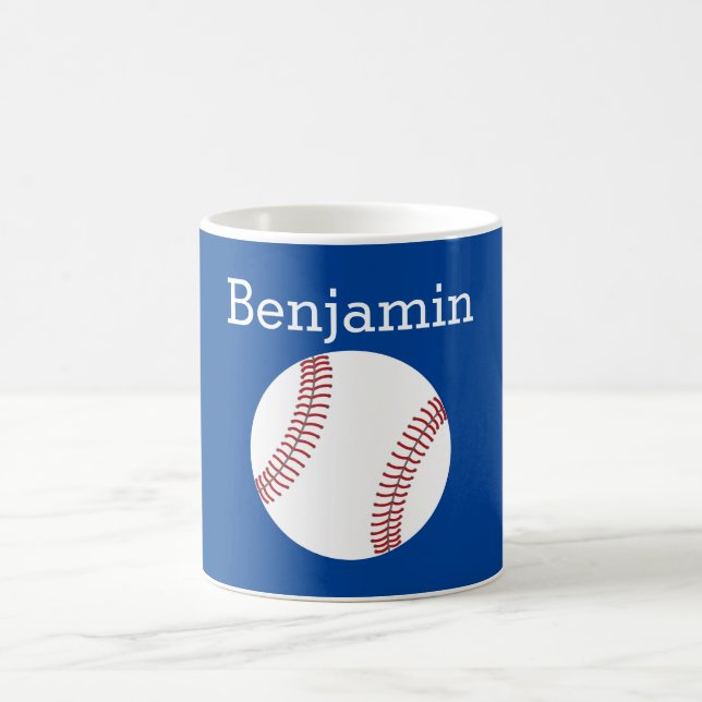 Baseball w/Individuelle Name - blau Kaffeetasse (Mittel)