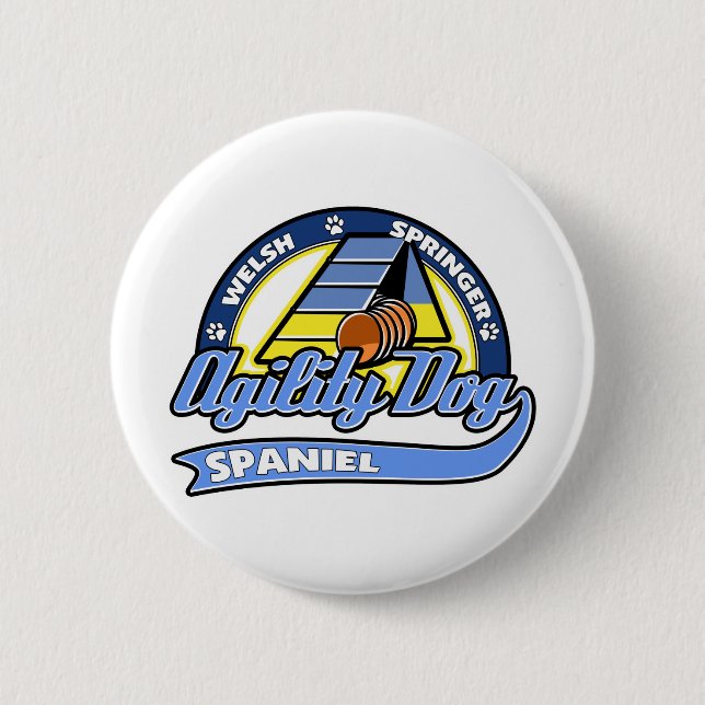 Baseball-WaliserSpringerspaniel-Agility Button (Vorderseite)