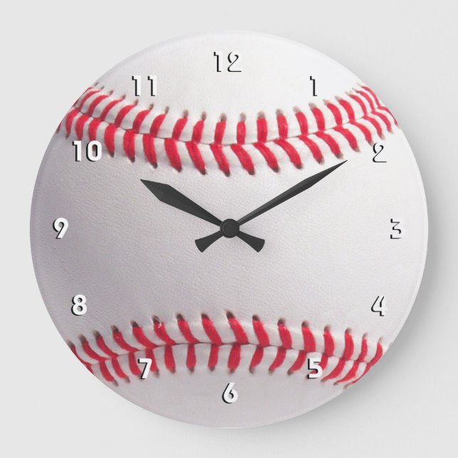 Baseball Wall Clock with numbers Große Wanduhr (Vorderseite)