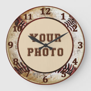 Baseball Wall CLOCKS with YOUR PHOTO Große Wanduhr