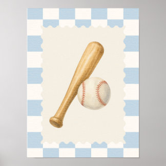 Baseball-Wanddekoration für Jungenzimmer Poster