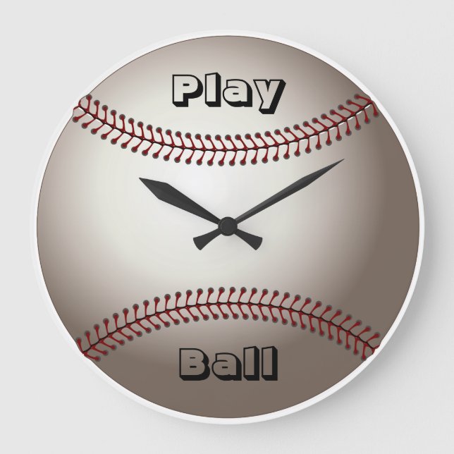 Baseball-Wanduhr Große Wanduhr (Vorderseite)