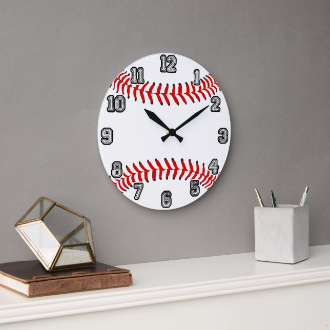 Baseball-Wanduhr Große Wanduhr (Büro)