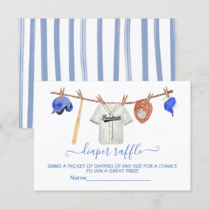 Baseball Wäscheleine Baby Shower Windel-Raffelkart Einladung