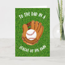 Baseball Watercolor Fathon Day Card