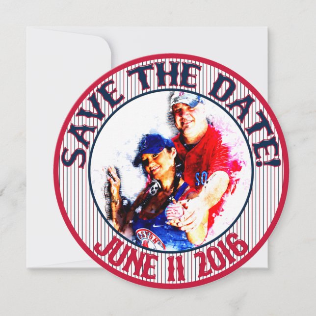 Baseball Wedding Rett-the-Date-HOWARD,Option 4 Einladung (Vorderseite)