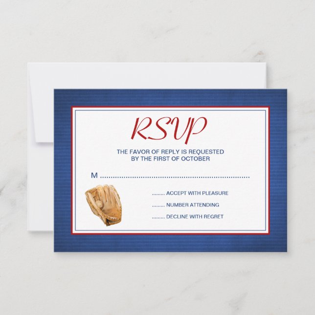 Baseball Wedding RSVP Response Card Karte (Vorderseite)