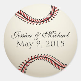 Baseball Wedding Runder Aufkleber