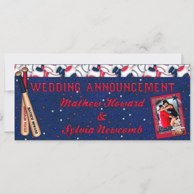 Baseball Wedding Ticket Einladung Custom HOWARD (Vorderseite)