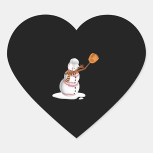 Baseball Weihnachten Dubbing Snowman Geschenk Mama Herz-Aufkleber