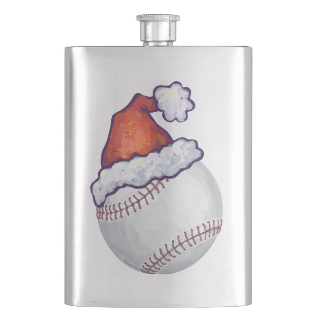 Baseball Weihnachten Flachmann (Vorderseite)