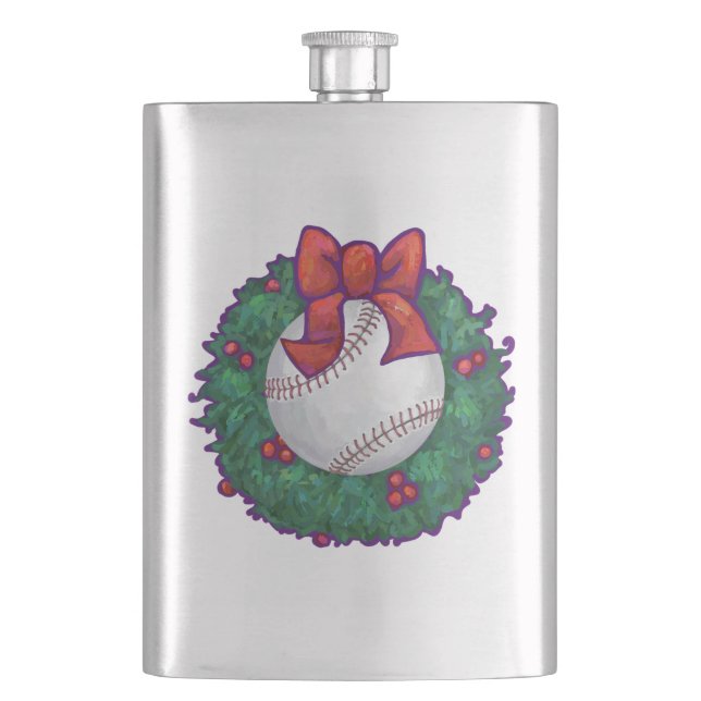 Baseball Weihnachten Flachmann (Vorderseite)