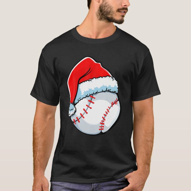 Baseball Weihnachten Funny Weihnachtsmannmütze Men T-Shirt (Vorderseite)
