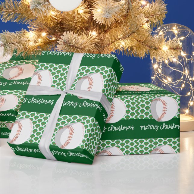 Baseball Weihnachten Geschenkpapier (Feiertage)