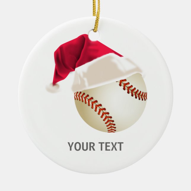Baseball-Weihnachten Keramik Ornament (Vorne)