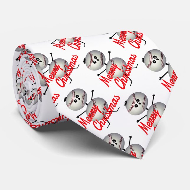 Baseball Weihnachten Krawatte (Gerollt)