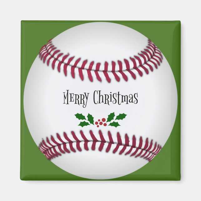 Baseball Weihnachten Magnet (Vorne)