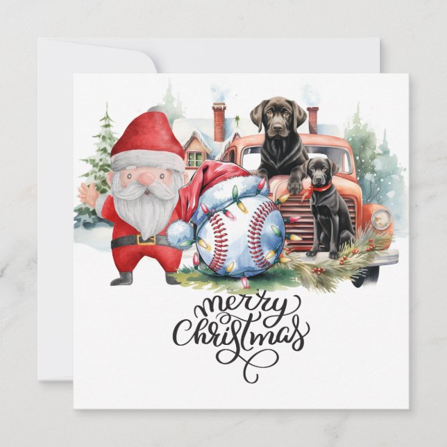 Baseball Weihnachten mit dem Weihnachtsmann (Vorderseite)