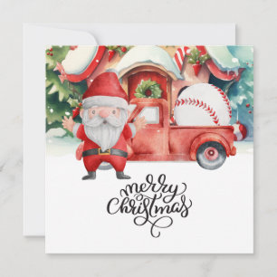 Baseball Weihnachten mit dem Weihnachtsmann und Sn