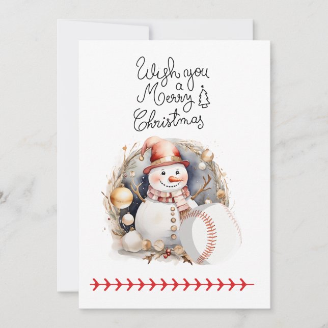 Baseball Weihnachten mit Geschenken und Ball (Vorderseite)