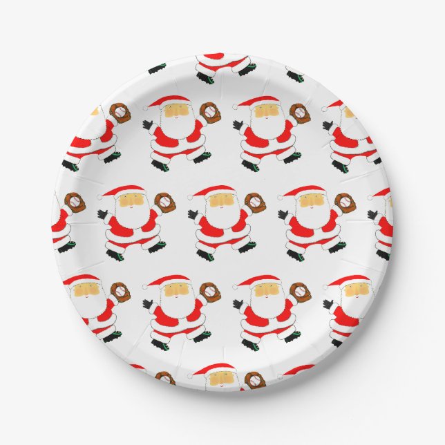 Baseball Weihnachten Pappteller (Vorderseite)