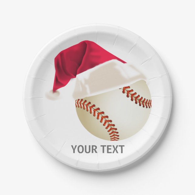 Baseball-Weihnachten Pappteller (Vorderseite)