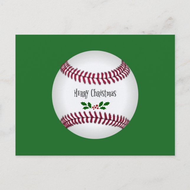 Baseball Weihnachten Postkarte (Vorderseite)