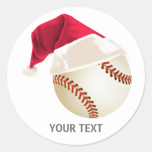 Baseball Weihnachten Runder Aufkleber
