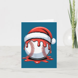 Baseball-Weihnachten-Santa-Hut Dripng Festive Feie Karte