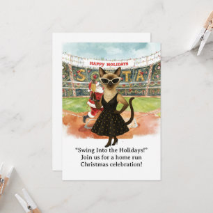 Baseball Weihnachten Thema für Cat-Liebhaber Einladung