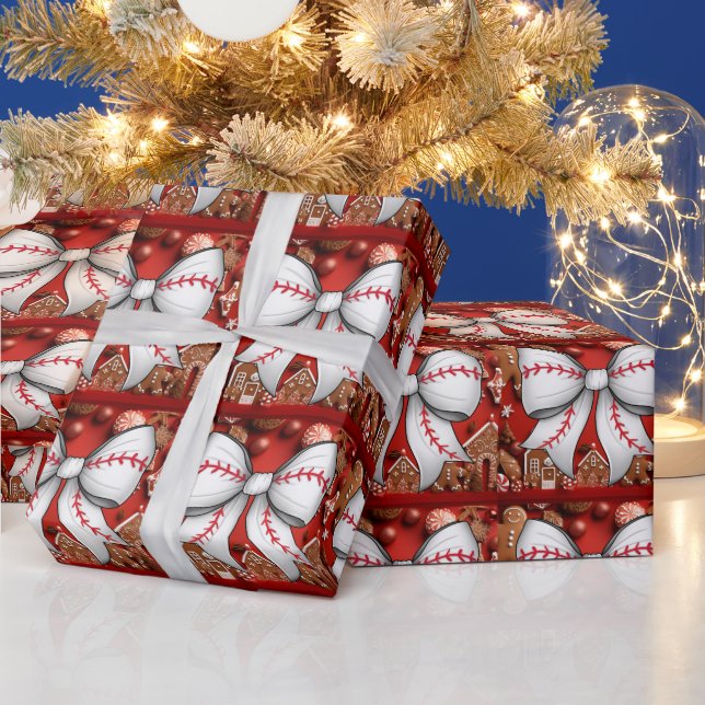Baseball Weihnachten Thema für Spieler Geschenkpapier (Feiertage)
