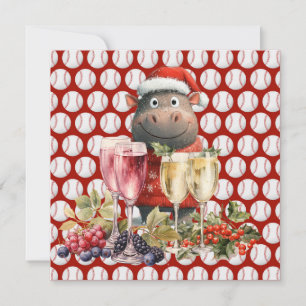Baseball Weihnachten Thema mit Hippo